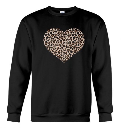 Cheetah Leopard Heart Sweatshirt AI