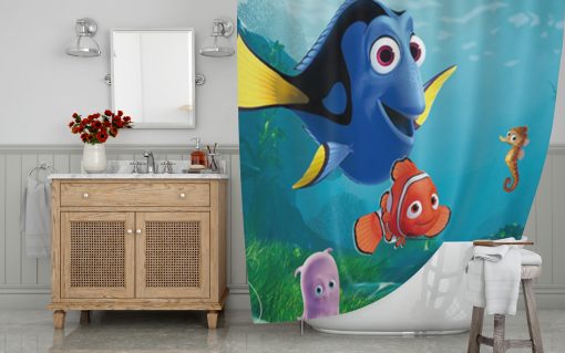 Finding Dory and Nemo Series Shower Curtain AI