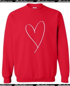 Heart O-Neck Long Sleeve Sweatshirt AI