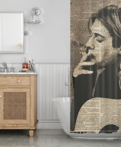 Kurt Cobain print Nirvana canvas Quote Shower Curtain AI