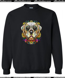 Labrador Lab Dog Day Of The Dead Sugar Crewneck Sweatshirt AI