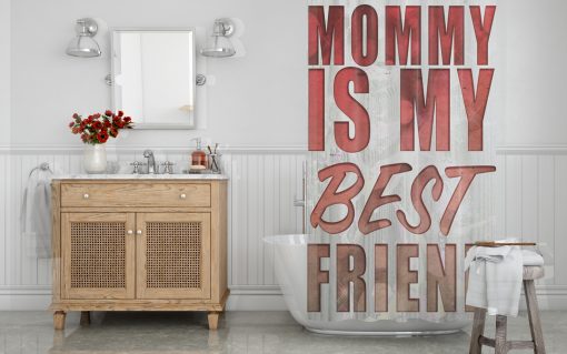 Mom is my best Friend Shower Curtain AI