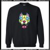 Slobbering Pit Bull Day Of The Dead S Crewneck Sweatshirt AI