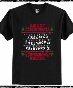 Stranger Things Merry Christmas Alphabet Light Ugly T Shirt AI