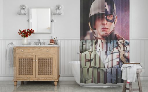 Superhero Captain America Shower Curtain AI