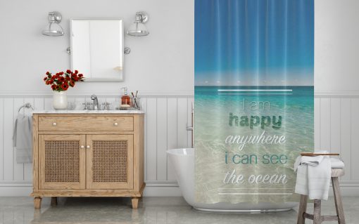 hay anywhere i can see ocean shower curtain AI