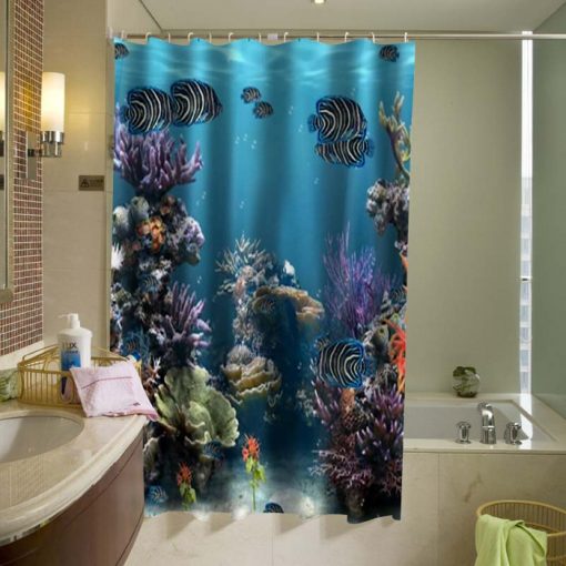 Aquarium Ocean Shower Curtain AI