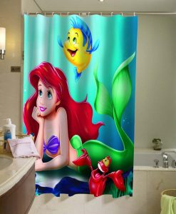 Ariel Flounder the little mermaid Shower Curtain AI