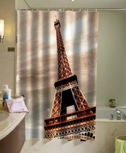 Beautiful Eiffel Tower Shower Curtain AI