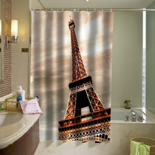 Beautiful Eiffel Tower Shower Curtain AI