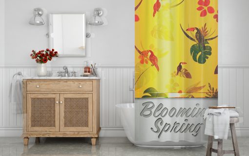 Blooming spring Shower Curtain AI