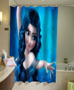 Blue Haired Elsa Elsa with darker hair Shower Curtain AI