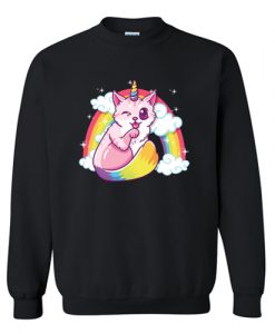 Caticorn - Funny cute kitten Unicorn Cat funny gift Sweatshirt AI