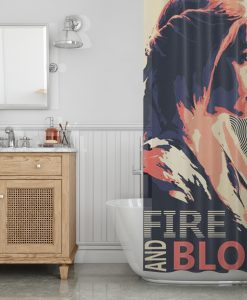 Fire and Blood Shower Curtain AI