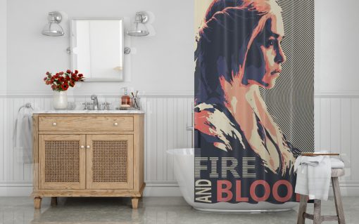 Fire and Blood Shower Curtain AI