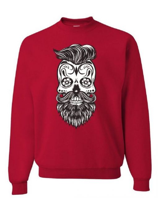 Hipster Sugar Skull Sweatshirt AI