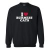 I love Burmese cat Sweatshirt AI