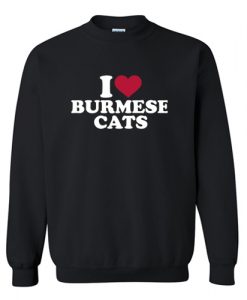 I love Burmese cat Sweatshirt AI