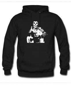 Johnny Cash The Misfits Middle Finger Black Skull Hoodie AI