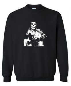Johnny Cash The Misfits Middle Finger Black Skull Sweatshirt AI