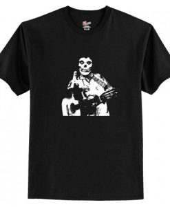 Johnny Cash The Misfits Middle Finger Black Skull T-Shirt AI