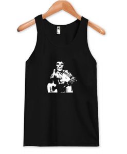 Johnny Cash The Misfits Middle Finger Black Skull Tank Top AI