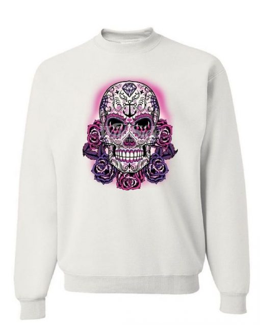 Pink Sugar Skull Sweatshirt AI