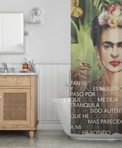 Quote print Frida Kahlo Shower Curtain AI