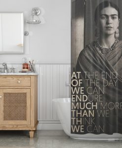 Quote print Frida Kahlo at the end Shower Curtain AI