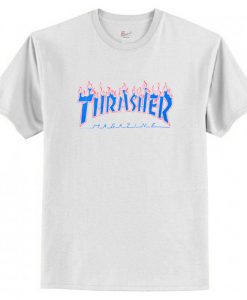 Thrasher Patriot Blue Flame T Shirt AI