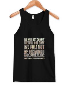 We Will Not Comply Tank Top AI