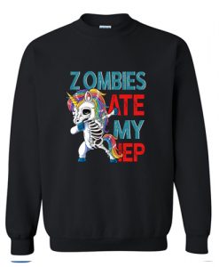 Zombies Ate My IEP Unicorn Funny Teacher Sweatshirt AI