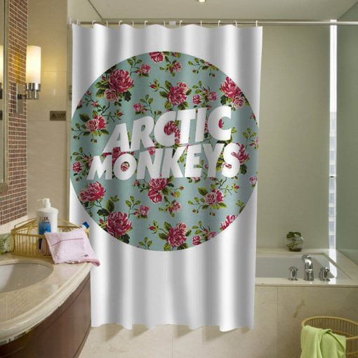arctic monkeys logo flower shower curtain AI