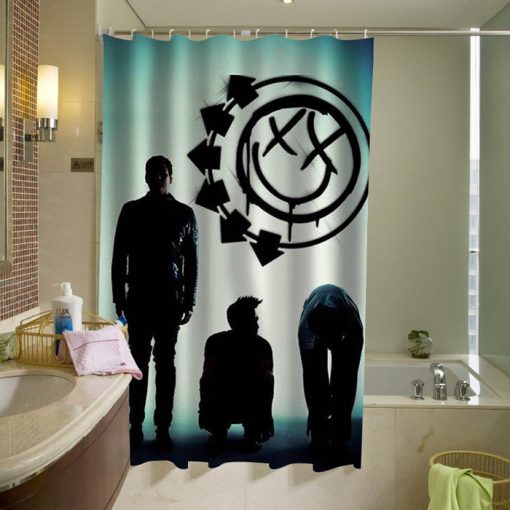 blink 182 logo silhouette shower curtain AI