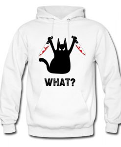 Black Cat And Knife What Hoodie AI