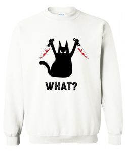 Black Cat And Knife What Sweatshirt AI