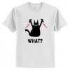 Black Cat And Knife What T-Shirt AI
