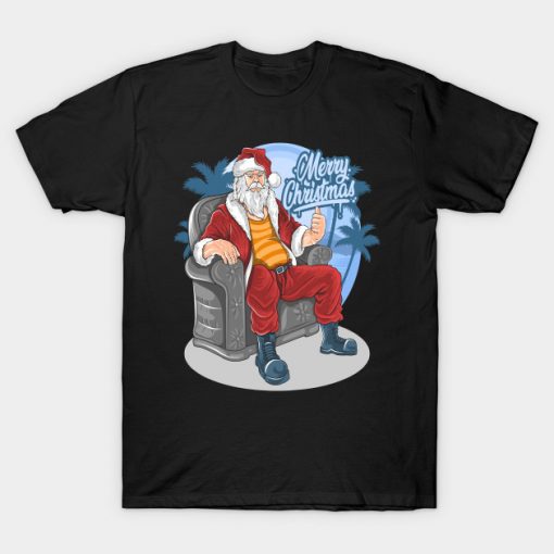Christmas Santa Claus Sit Down On Sofa Chair T-Shirt AI