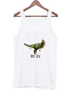 Christmas T-Rex Tree Dinosaur Tank Top AI