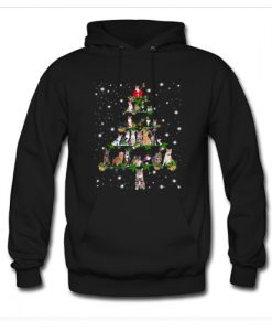 Funny Cats Christmas Tree Ornament Hoodie AI