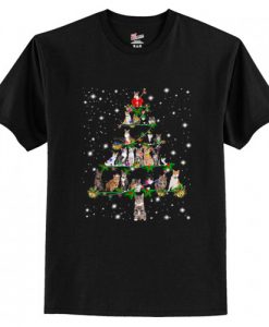 Funny Cats Christmas Tree Ornament T-Shirt AI