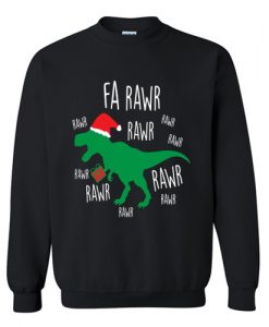Funny Christmas Santa T Rex Dinosaur Pun Xmas Apparel Sweatshirt AI
