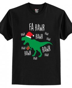 Funny Christmas Santa T Rex Dinosaur Pun Xmas Apparel T-Shirt AI