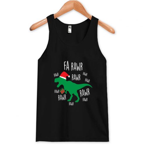 Funny Christmas Santa T Rex Dinosaur Pun Xmas Apparel Tank Top AI