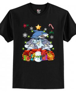 Funny Shark Christmas Tree Cute Decor Gift Xmas Presents T-Shirt AI
