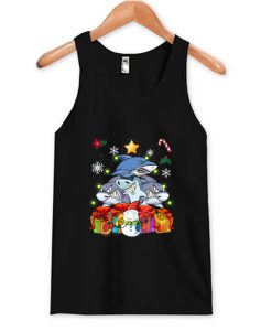 Funny Shark Christmas Tree Cute Decor Gift Xmas Presents Tank Top AI