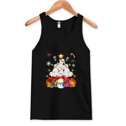 Funny Sheep Christmas Tree Cute Decor Gift Xmas Presents Tank Top AI