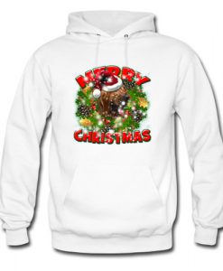 Merry Christmas Bloodhound Dog Gift Hoodie AI