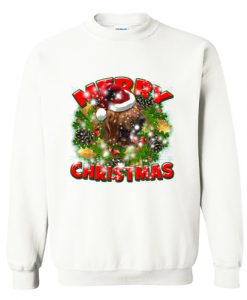 Merry Christmas Bloodhound Dog Gift Sweatshirt AI