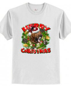Merry Christmas Bloodhound Dog Gift T-Shirt AI